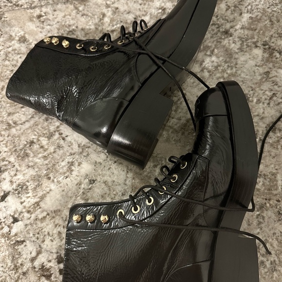 CHANEL “Lace Up” combat boots 37.5 - Picture 3 of 13